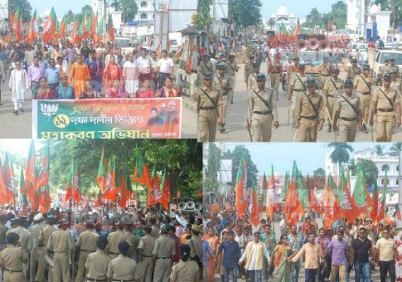 Narendra Modiâ€™s â€˜Act Eastâ€™ Wave in North East: Capital City became Safron colored with 15,000  BJP supporters joined in â€˜Mahakaran-Abhiyanâ€™ : Deputation placed for State's 11 burning issues, Manik Govt's corruptions to Chief Secretary